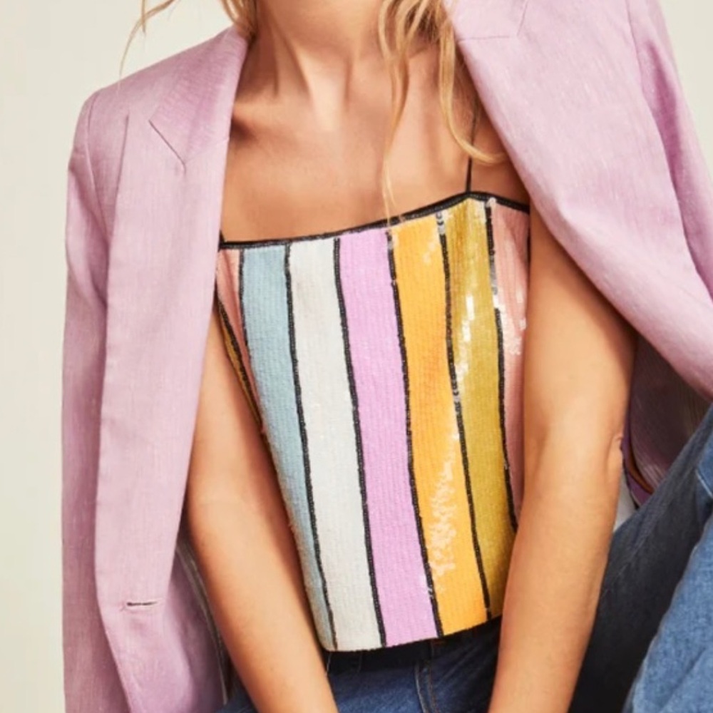 NWT Veronica Beard Harmoni Sequin Top Sz 2